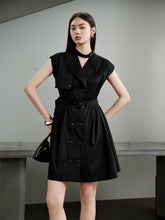 Women's Double-Breasted Trench-Style Waist Dress